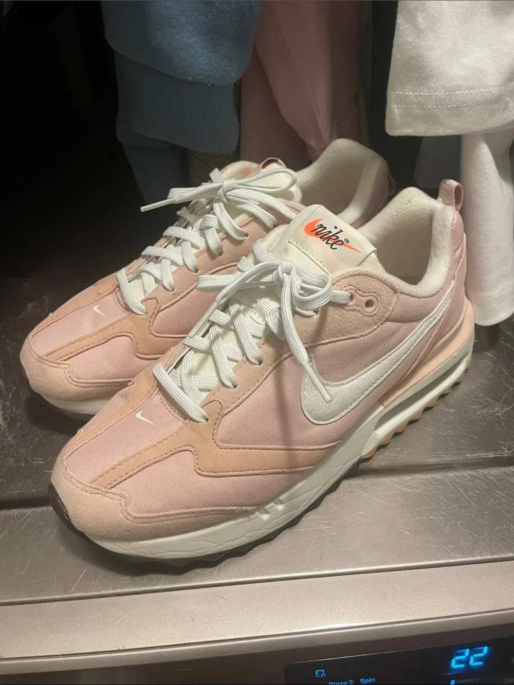 Nike Women's Pink and White Air Max Style Sneakers